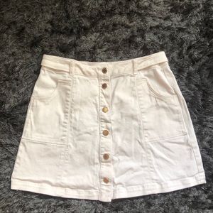 Jolt Button Up Khaki Mini Skirt